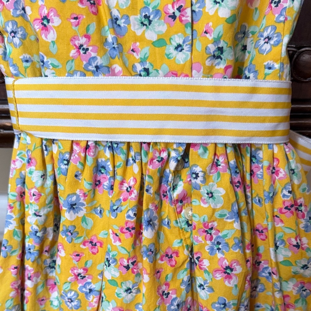 Polo Ralph Lauren Yellow Kids Dress with Belt Easter Spring Girl’s 12 - Picture 5 of 9